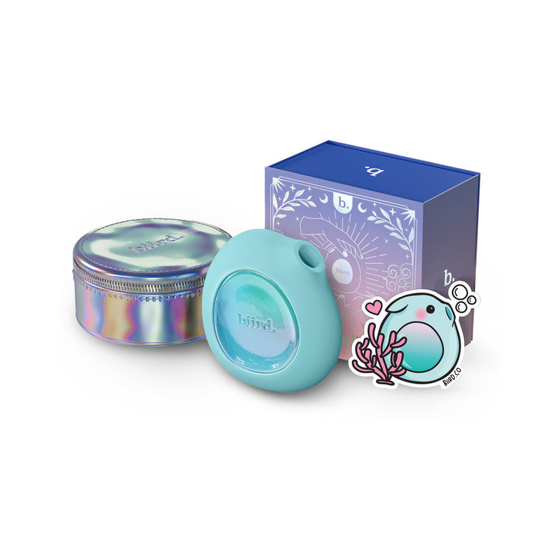 Biird Lumii Clitoral Suction Stimulator Mint displayed with packaging and sticker.