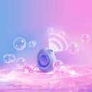 Biird Lumii Clitoral Suction Stimulator Lilac on a colorful background with bubbles.