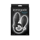 Renegade InflataPlay Inflatable Anal Plug With Grip Black package with inflatable design and pump mechanism.