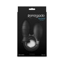 Renegade InflataPlay Inflatable Anal Plug With Grip Black packaging image with pump and grip features.