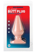 Doc Johnson's Classic Large Butt Plug in packaging with smooth texture for anal play beginners.