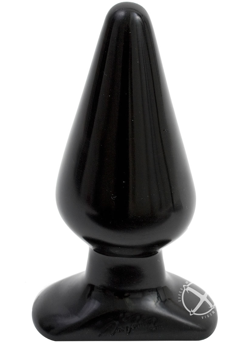 Doc Johnson Classic Butt Plug Large Black, 5-inch anal plug designed for pleasure, featuring a smooth black finish.