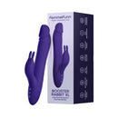 FemmeFunn Booster Rabbit Vibrator XL Dark Purple in packaging, designed for enhanced dual stimulation and pleasure.