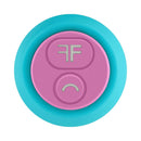 FemmeFunn Sormi Flickering Bullet Vibrator Turquoise control buttons close-up view.