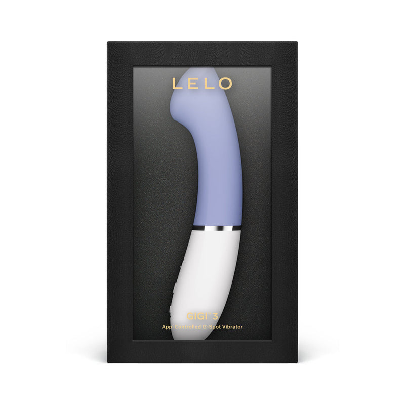 LELO GIGI 3 App Controlled G Spot Vibrator Powder Blue in elegant packaging.