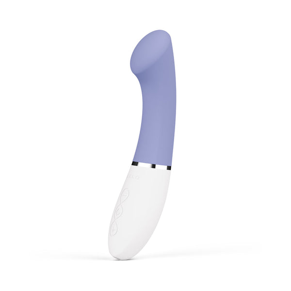 LELO GIGI 3 App Controlled G Spot Vibrator Powder Blue on a white background showcasing its sleek design.