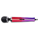 Le Wand Die Cast Plug-In Wand Massager Ombre with a vibrant red and purple design.