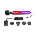 Le Wand Die Cast Plug-In Wand Massager Ombre with black head and interchangeable plug adapters.