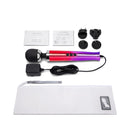Le Wand Die Cast Plug-In Wand Massager Ombre with accessories and user guides.