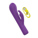 B Swish Bwild Bunny Infinite Deluxe Purple rabbit massager with USB charger in vibrant purple color.