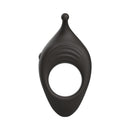 B Swish Bcharmed Rhythm Infinite Deluxe Cock Ring Black with C-nub tip and sleek design for enhanced partner play.