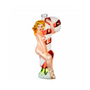 Cheeky Pornament Private Dancer ornament with a dancer on a candy cane stripper pole for festive décor.