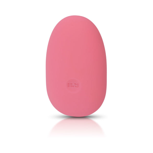 ILY by Je Joue The Pebble Squishy Pebble Shaped Bullet in pink, designed for powerful vibrations and self-love.