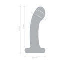 Together Pop 6 inch Silicone Dildo & Harness Set Pink dimensions illustration showing size and shape