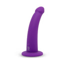 Together Tilt 7 inch Vibrating Dildo & Harness Set Purple with a sleek design for enhanced pleasure.