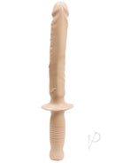 Doc Johnson Manhandler white 14.5-inch PVC dildo with veined shaft and police baton styled handle
