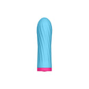 Luv Inc Sk27 Sky Bullet Vibrator Blue with a twisted silicone design for compact stimulation.