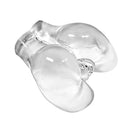 Adam & Eve Peek-a-booty Clear Dual Entry Masturbator with clear material and lifelike backside.