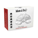 Adam & Eve Peek-a-booty Clear Dual Entry Masturbator packaging featuring lifelike design and see-through material.