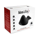 Adam & Eve The Rumbling Rider Vibrating Grinder Black packaged box with features and product details.