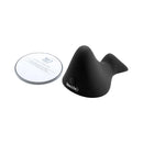 Adam & Eve The Rumbling Rider Vibrating Grinder Black next to charging instructions for easy reference.