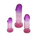 Adam & Eve Sunset Dreams Anal Plug Training Kit featuring three ombre anal plugs in small, medium, and large sizes.