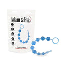 Adam & Eve Sassy Graduated Anal Beads Blue in packaging showing 10 insertable beads for beginners and experienced users.