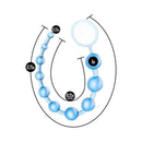 Adam & Eve Sassy Graduated Anal Beads Blue with clear measurements, showcasing ten graduated beads for exploration.