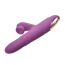 Adam & Eve Rose Gold Revolving Rabbit Vibrator in purple with elegant design and clitoral stimulator.