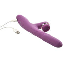 Adam & Eve Rose Gold Tappin' Rabbit Vibrator in purple with USB charging cable