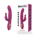 Adam & Eve Rose Gold G-Spot Rabbit Vibrator beside its packaging, showcasing elegant design and dual stimulation features.