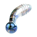 Adam & Eve Glass Fairy Wand Dual Ended Dildo with iridescent design and bulbous tip for dual stimulation.