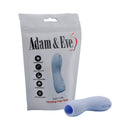Adam & Eve Cum To Me Finger Vibrator Periwinkle packaging and product image for intimate experience.
