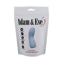 Adam & Eve Cum To Me Finger Vibrator Periwinkle packaging showcasing the vibrating finger sleeve features.