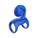 Adam & Eve Snail Vibrating Couples Cage in blue silicone, designed for enhanced pleasure and snug fit.