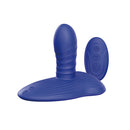 Adam & Eve The Midnight Rider Thrusting Grinder Blue is a silicone pleasure toy with thrusting and vibrating features.
