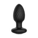 Nexus Tornado Large Rotating Vibrating Butt Plug Black, showcasing its unique textured design and robust build.
