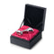 njoy Pure Stainless Steel Plug Medium elegantly presented in a black gift box with red satin lining.