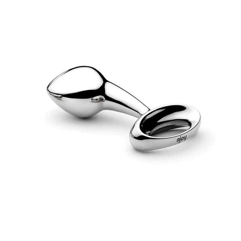 njoy Pure Stainless Steel Plug Medium designed for luxurious anal play with a smooth, shiny finish.