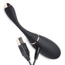 Whisperz Voice Activated 10x Vibrating Egg With Remote, a sleek black pleasure device with USB charging.