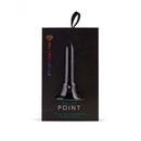 Nu Sensuelle Point Rechargeable Silicone Bullet Black packaging displaying sleek design and features.