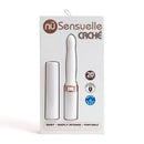 Nu Sensuelle Cache 20 Function Discreet Vibe White packaging displayed with elegant design and features.