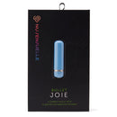 Nu Sensuelle Joie Bullet Vibrator Blue packaging showcasing a sleek design and features 15 vibration patterns.