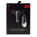 Nu Sensuelle Remote Control Pleasure Panty Black packaging featuring remote-controlled bullet and lace design.