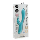 Nu Sensuelle Brandii Rabbit Vibrator Tiffany Blue in packaging showcasing its flexible design and dual motors.