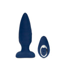 Nu Sensuelle Andii Anal Plug Navy Blue with remote control for enhanced stimulation and deep vibrations.