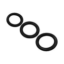 Adam & Eve Family Jewels 9 Piece Penis Ring Set features three silicone rings in various sizes for comfort and support.
