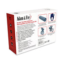 Adam & Eve Rockin' Rumbler Vibrating Cock Ring Set Gray featuring 3 silicone enhancers and a rechargeable bullet.