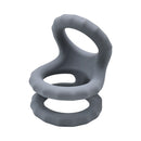 Adam & Eve Adam's Ridged Triple Cage Cock Ring Gray made of soft silicone for enhanced performance and pleasure.