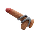 Adam & Eve Adam's Ridged Triple Cage Cock Ring Gray on silicone toy for enhanced performance and sensation.